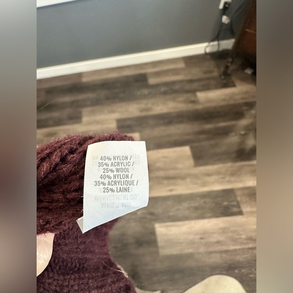 Aerie Sweater Womens Small Maroon Chunky Cable Knit Pullover Cozy Oversized Wool - Picture 5 of 5